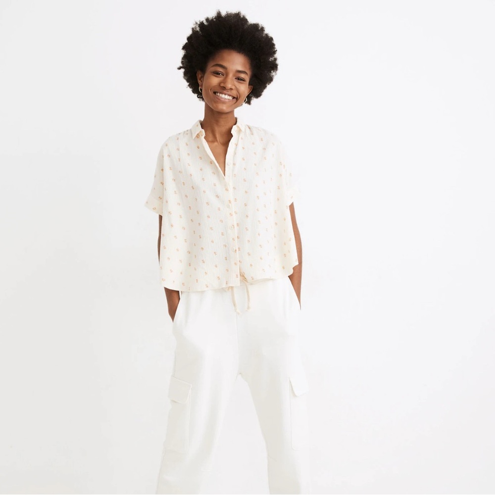 Madewell Hilltop Shirt - Mini Oranges XS
